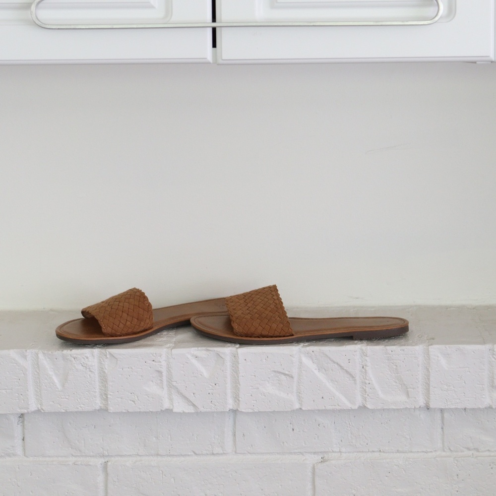 Cute Brown Braided Summer Sandals Flops